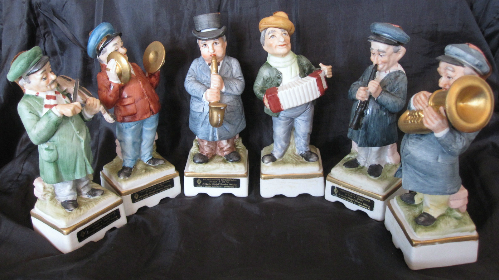 HOFFMAN MINI MINIATURE DECANTER LIQUOR BOTTLES SET BAND STREET SWINGERS S