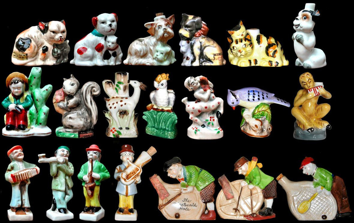 BAL TABARIN Occupied Japan porcelain miniature decanters