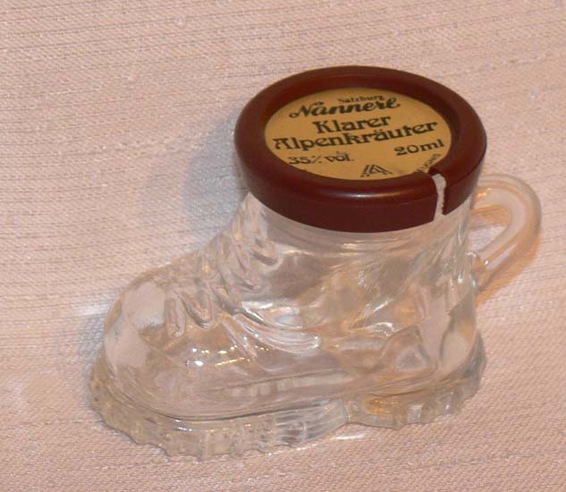 glass shoe with brown cover