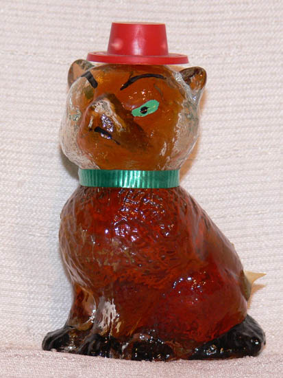 glass cat red