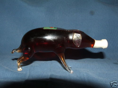 Bols blown glass pig bottle