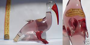 Bols Blown Glass Pelican - old label