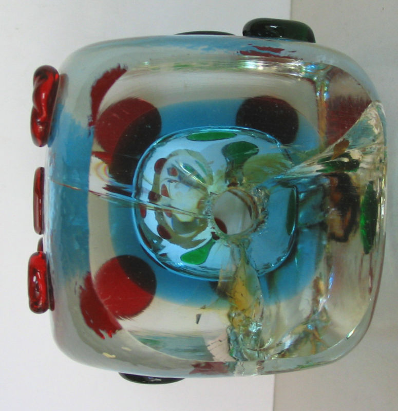 MURANO GLASS DICE PAPERWEIGHT DECANTER MINI DRIOLI