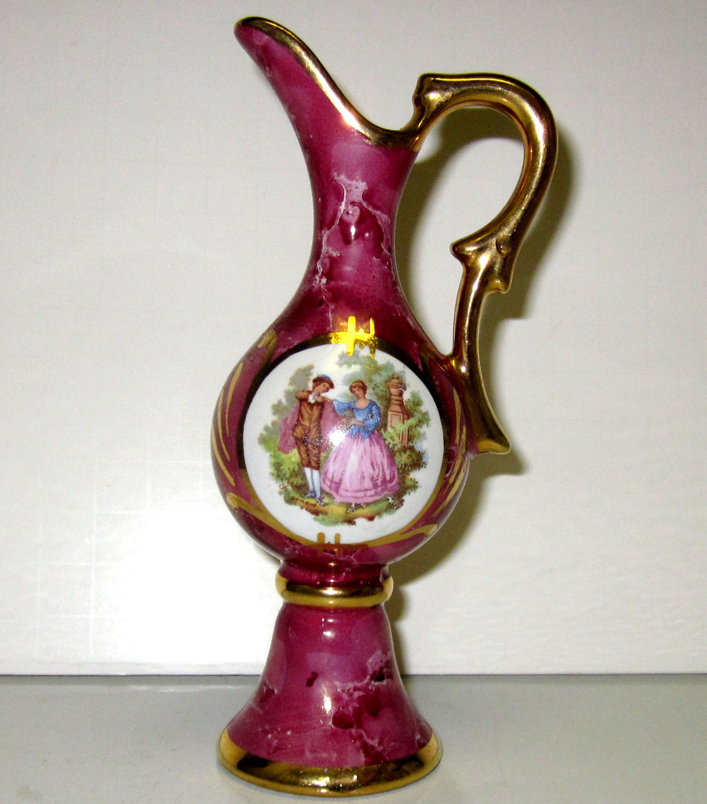 pitcher, with a decoration representing the paintingThe Meeting by Fragonard. 2