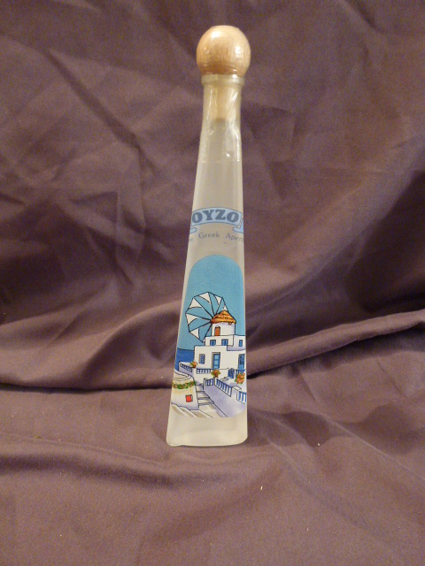 2 glass miniatures, hand painted