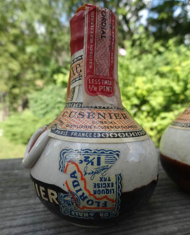 1934 Cusenier Vintage Collectible Miniature Liquor Bottle Crock Decanters