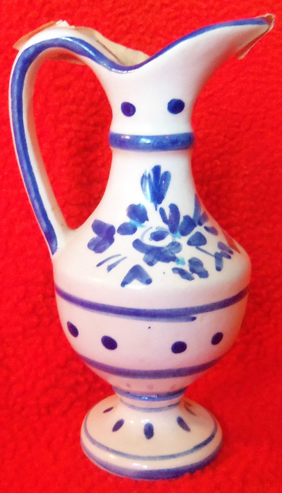 GARNIER CREME DE MENTHE, MINI VASE, WHITE, BLUE