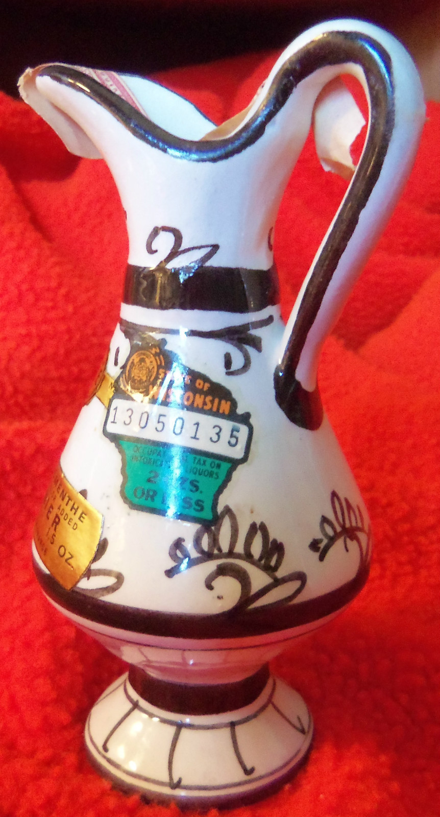 GARNIER CREME DE MENTHE, MINI VASE, WHITE, BLACK