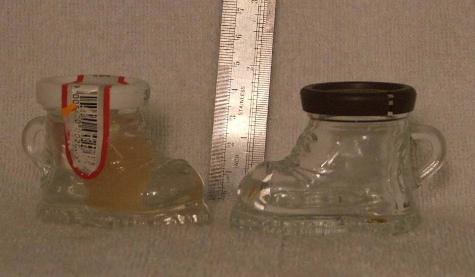 glass shoe with brown cover