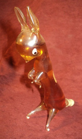 Miniature Blown Glass Bols Liquor Bottle Deer