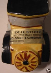 4 Old Store Scotch Whisky VW Model A T Mini Car Bottles PRODUCT OF SCOTLAND MCGOWN & CAMERON LTD