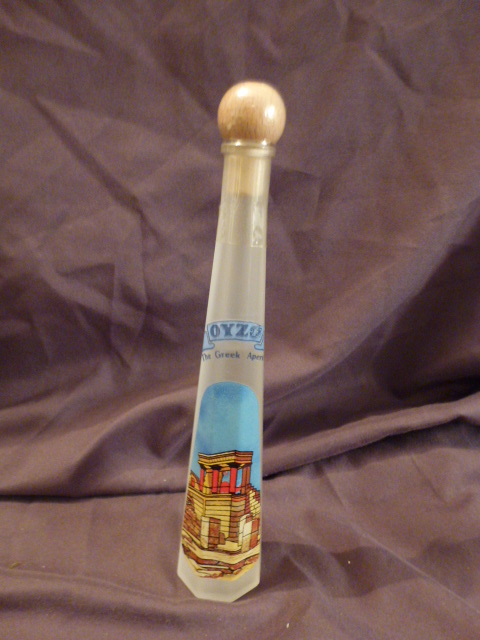 2 glass miniatures, hand painted