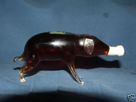 Bols blown glass pig bottle