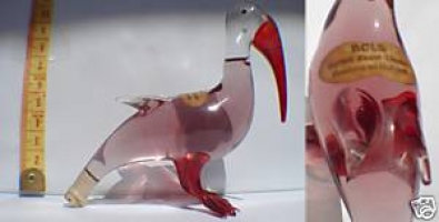 Bols Blown Glass Pelican - old label