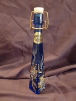Blue glass, hand painted