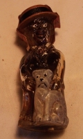 1930'S MINIATURE P GARNIER ENGHIEN FRANCE DOG GUY HAT WILE RYE WHISKEY BOURBON