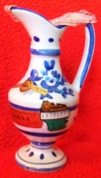 GARNIER CREME DE MENTHE, MINI VASE, WHITE, BLUE